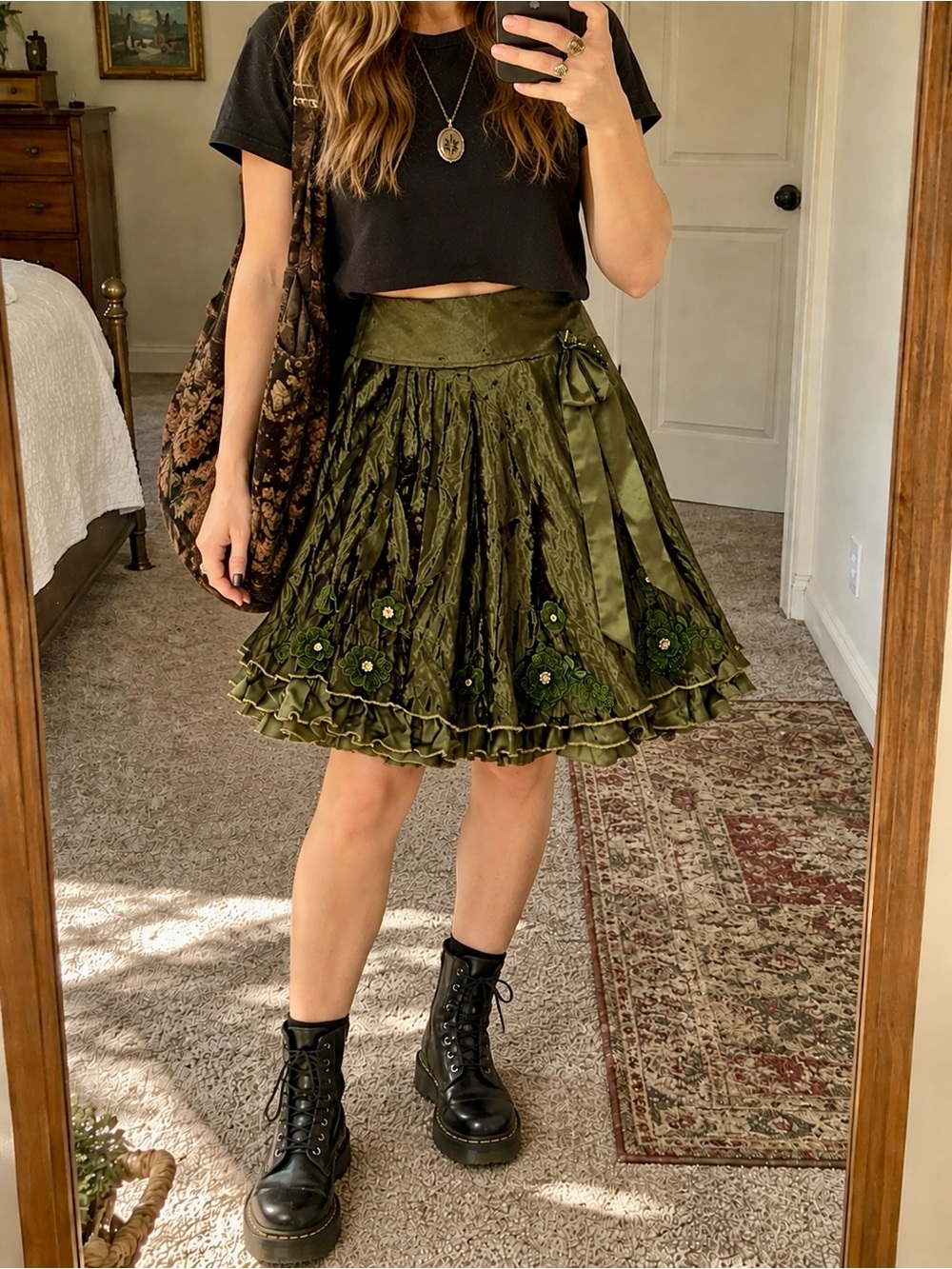 Vintage Y2K Velvet Whimsigoth Skirt